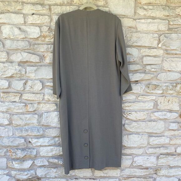 Vintage French Chic Button Down Dress Overcoat - Picture 4 of 5